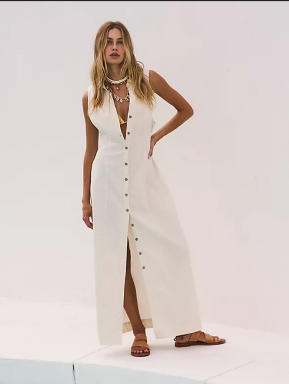 Free People The Essential Shirt Dress in Nilla Cream